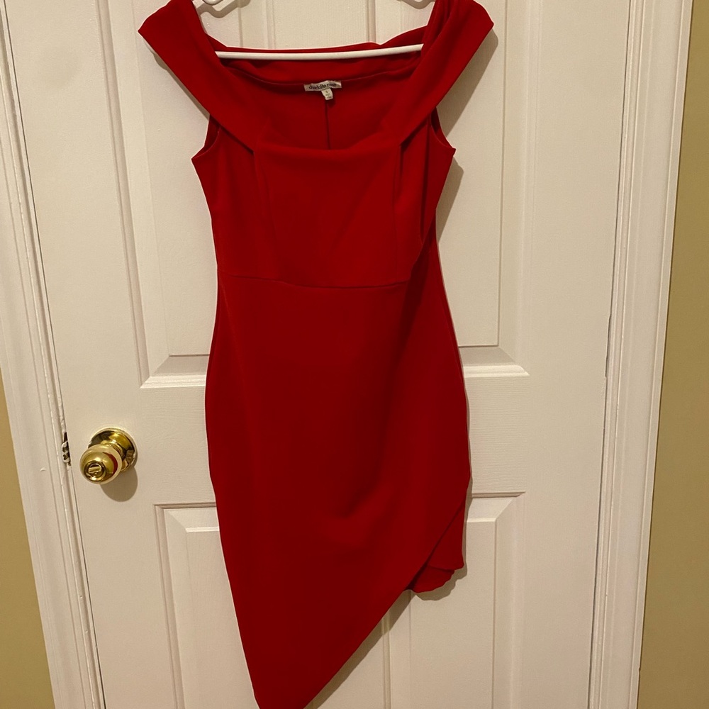 Elegant Red Off-Shoulder Dress